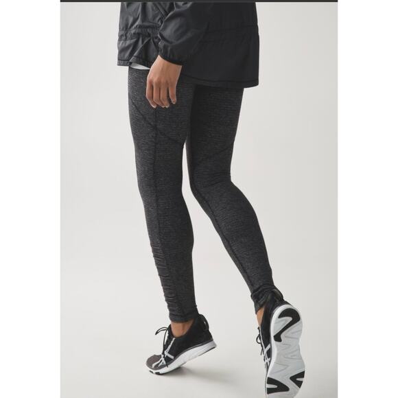 Lululemon Speed Tight IV *Rulu Side Pocket Black Heathered Black‎ Size 6 - Picture 1 of 12